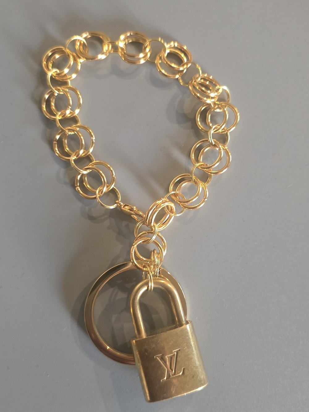 Louis Vuitton Lock On Unbranded 18k Gold Plated Keychain/Bracelet/Bagcharm